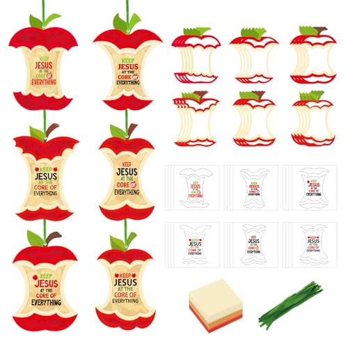 Motipuns 24 Sets Fall Apple Crafts Apple Core Craft Kit DIY Fall Crafts