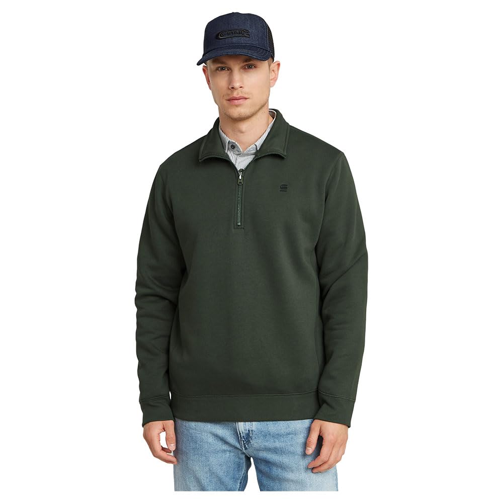 G-STAR Men's Premium Core Half Zip Sweater, Grey (graphite D26459-C235-996), XXL