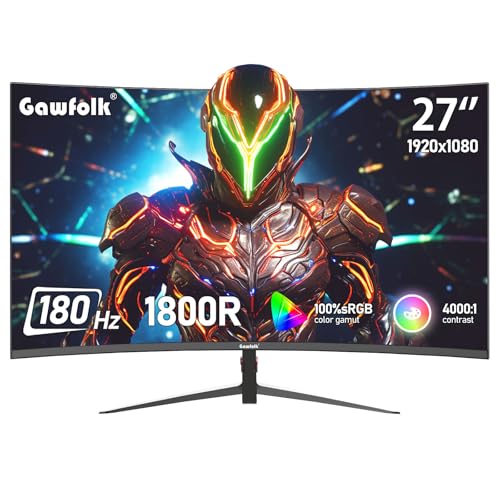مانیتور گیمینگ 27 اینچی Gawfolk خمیده 180 هرتز FHD