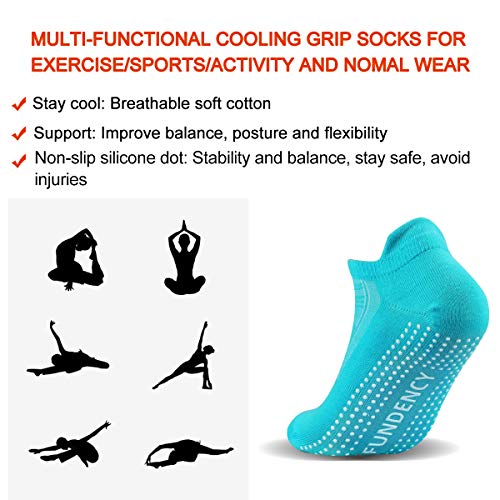 Non Slip Yoga Socks for Women, Anti-Skid Socks for Pilates Bikram Fitness Socks with Grips