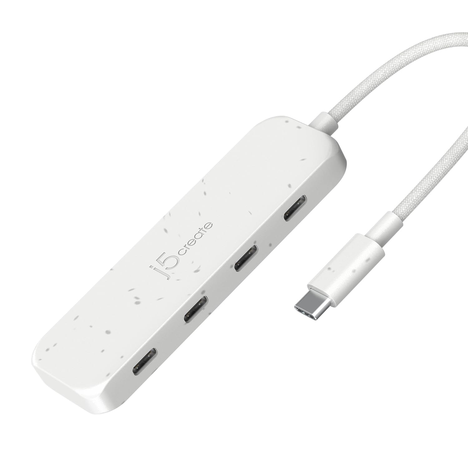 j5create 4-in-1 USB-C to 4-Port 10Gbps Type-C Hub, Eco-Friendly, Compatible with MacBook Pro, MacBook Air, iPad, Mac mini, Windows Laptop, and More(JCH345EW)