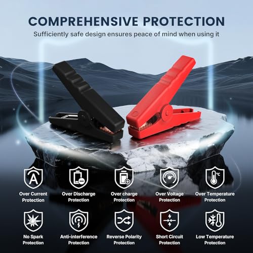 Image of Car Jump Starter with Air Compressor 4000A Peak Battery Jump Starter 14.8V,150PSI Inflator Auto Booster 15000MA Jump Box (up to 10L Gas,8L Diesel Engine),LED Light with Quick Charger USB & Type C