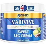 5Kind Varivive Horse Chestnut Expert Leg Cream 200ml (Formally Varicose Veins Cream) - with Zinc, Arnica & Avocado Oil - Improve Appearance & Feel Over Time - Varicose Veins Treatment for Legs