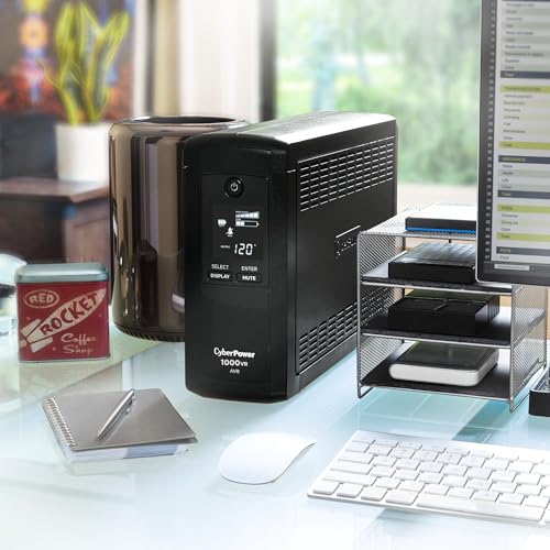 Image of CyberPower CP1000AVRLCD Intelligent LCD UPS Battery Backup | Surge Protector, 1000VA /600W, 9 Outlets, AVR, Mini-Tower