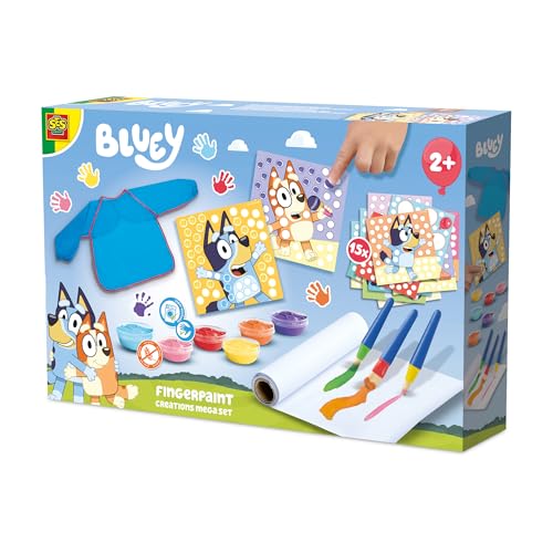Pintura de dedos Bluey SES Creative con 15 tarjetas infantiles para colorear desde 2 años