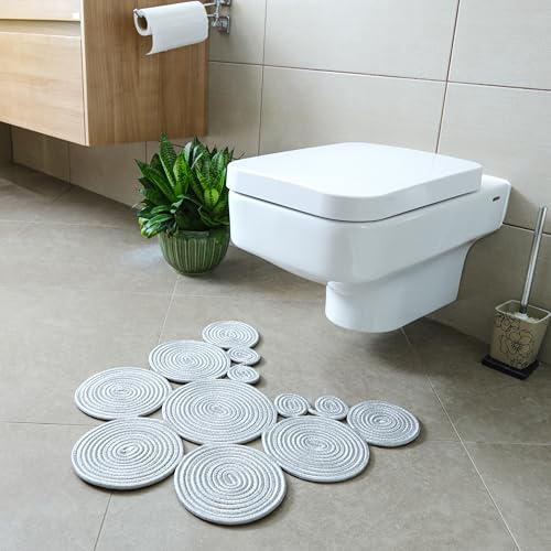 Home Turko Boho Jute Bath Mat | Handmade Washable Toilet