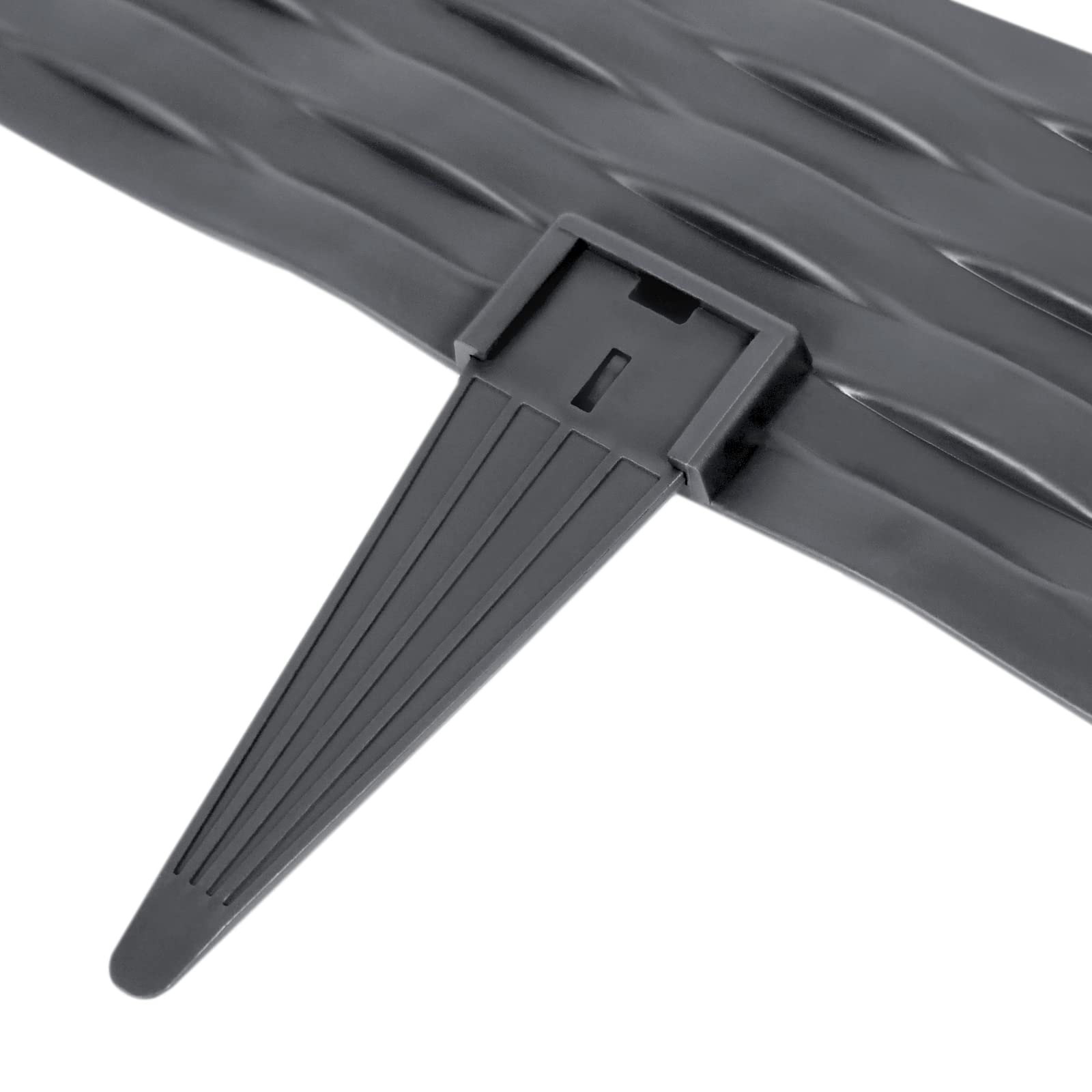 XMTECH Krawędź trawnika, 15 m, obramowanie rabatki, palisada ogrodowa o wyglądzie rattanu, obrzeże grządki, obrzeże do koszenia – 15 elementów po 100 cm, antracytowe