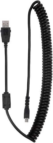 ECS Compatible con SpeechMike Premium y SpeechMike III - Cable rizado USB tipo A a USB Mini A con bloqueo