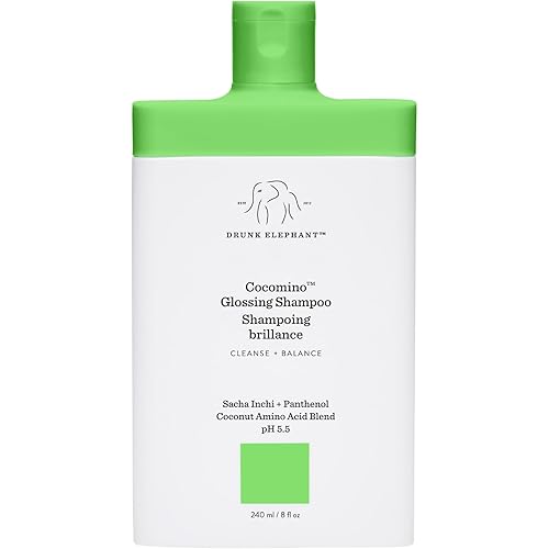 Drunk Elephant Cocomino Glossing Shampoo - 240 ml/8 oz - Coconut Amino Acids - Clean Clinical - Sulfate-Free - Cruelty-Free - Dermatologist-Tested - Free of Essential Oils, Silicones, and SLS