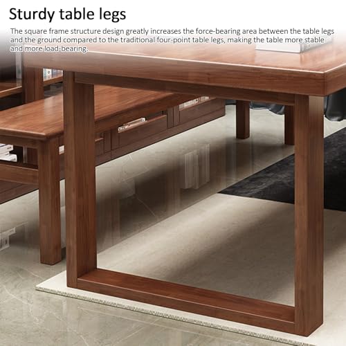 トレーニングデスク モダンオフィス、無垢材会議テーブル（4～8名用、71インチ×32インチ）、頑丈な脚付き、ホワイト仕上げ、オフィス会議やセミナーに最適 デザイン [5]
