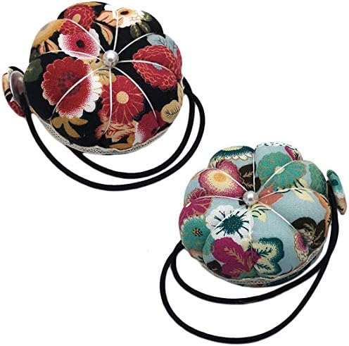 FeiHong 2 Packs Wrist Strap Pin Cushions Sewing Wearable Pincushion Needle Cushion with Elastic Wrist Belt
