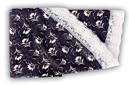 Image of The Furnishing Tree Round Shaped 8 Seater Table Cover WxL 90x90 inches with White Border lace
