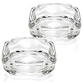 ZKKD Glass Ashtray, Home Ashtrays for Cigarettes, Outdoor Ashtray for Weed, Cigar Cool Ashtrays Cute Ashtray Square Transparent (2 Pcs)