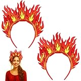Thiccywoov 2 Pcs Fire Flame Headband Pentecost Hair Accessories Glitter Felt Pentecost Decoration for Cosplay Party Costumes(Glitter Flame)