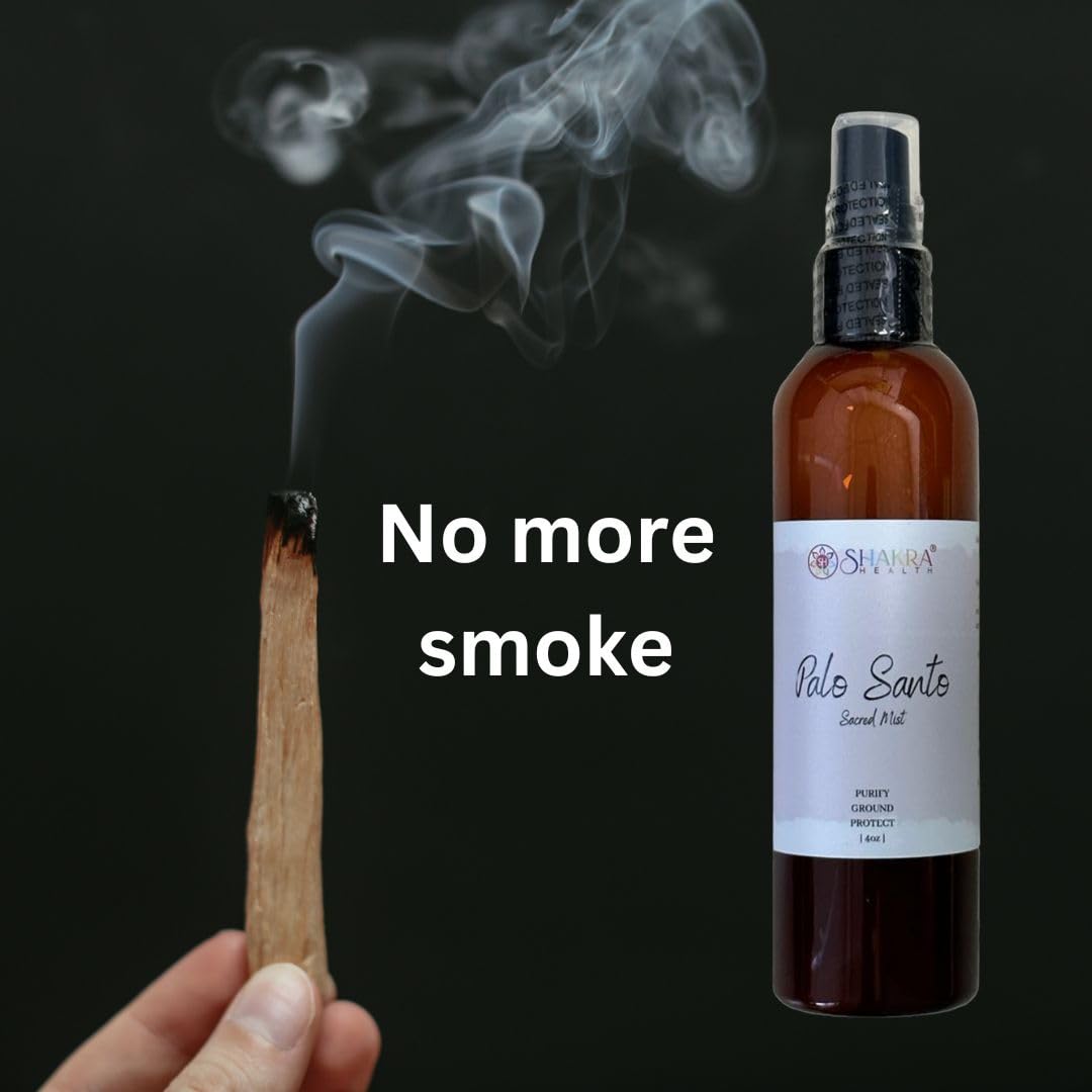 Palo Santo - Spray para manchas - 4 onzas - Sin humo, fácil de usar - Limpieza, purificación, eliminación de energía negativa - Carga de Reiki - Niebla sagrada