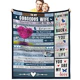 KING DARE to My Wife Blanket from Husband Anniversary Birthday Gifts for Wife Romantic Wedding Valen