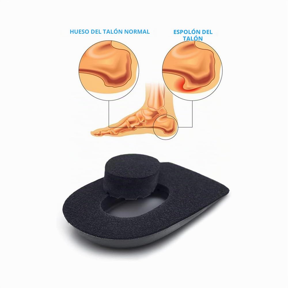 Taloneras para el dolor de talón – Absorción de impactos, con soporte y cómodas – Unisex, se adapta a todos los zapatos para hombres y mujeres (negro, talla M (hombres 7.5-8.5 | mujeres 9-10,5))