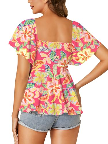 Image of LYANER Women's Square Neck Cute Peplum Top