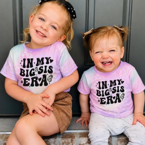 Image of Toddler Big Sister Tee in My Big Sis Era Graphic T-Shirt Big Sis Announcement Crewneck Shirts Sibling Reveal Tops