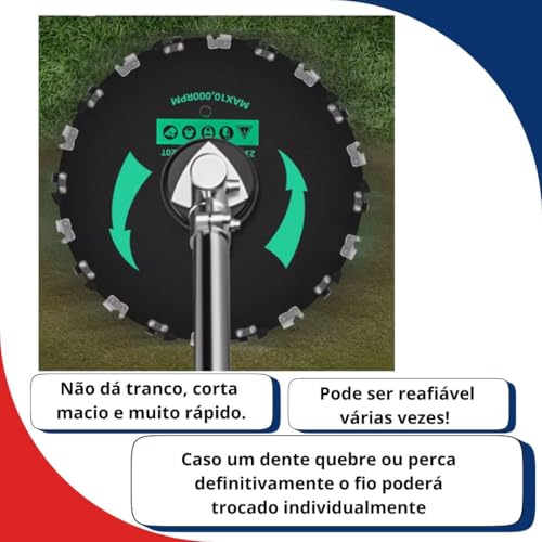 Disco Para Roçadeira Com Dentes De Corrente Motosserra Disco Corta Tudo Disco De Aço