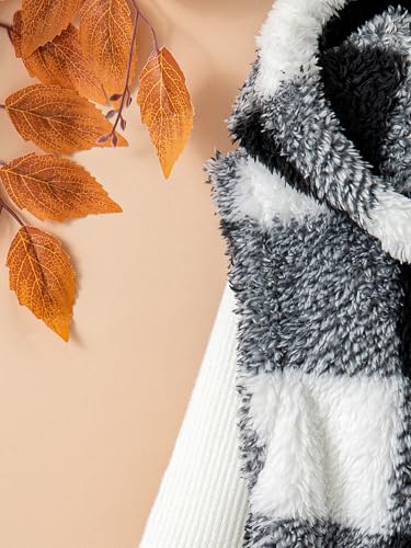 Girls Plaid Fleece Hoodie Vest Kids Long Winter Coats Sleeveless Outerwear2