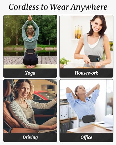 Image of FSA HSA Eligible Portable Heating Pad for Cramps, Upgrade Cordless Electric Period Fast Heating Pad for Back Pain Relief Menstrual Belt 6 Heat 6 Massage Modes Gift for Women Girls Her Girlfriend Black