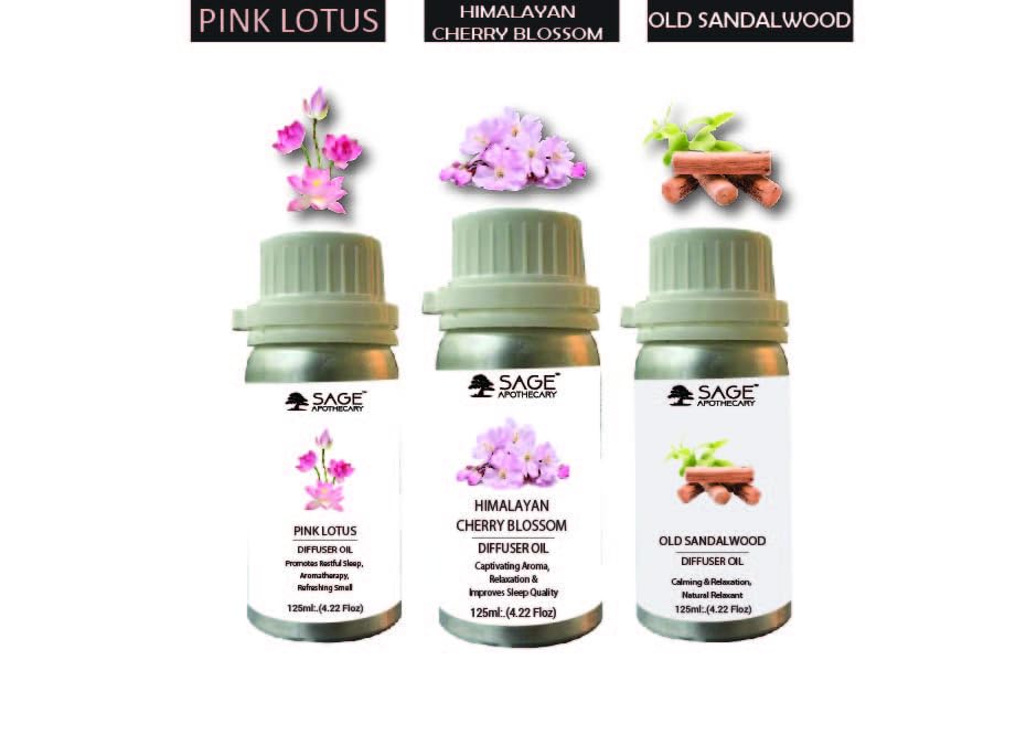 Image of Sage Apothecary Himalayan Cherry Blossom Diffuser Oil Natural Aromatherapy Oil for Sleep and Relaxation - 125 ml
