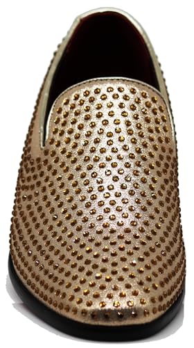 Image of SPK26 Men's Vintage Velvet Rhinestone Designer Dress Loafers Slip On Shoes Classic Tuxedo Dress Shoes