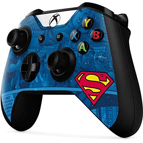 Skinit Decal Gaming Skin Compatible with Xbox One X Controller - Officially Licensed Warner Bros Superman Logo Design