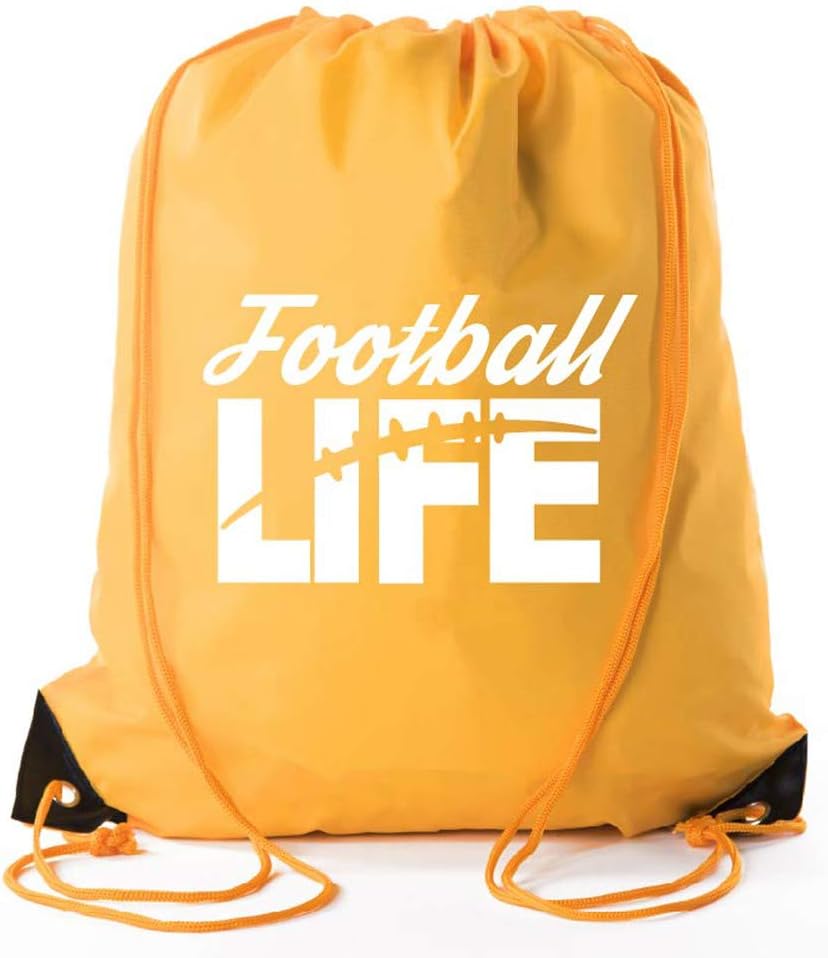 Mato & Hash Football Party Bags| Football Drawstring Cinch Backpacks for Team Events, Birthdays, and More! - 10PK Athletic Gold CA2500FOOTBALL S4