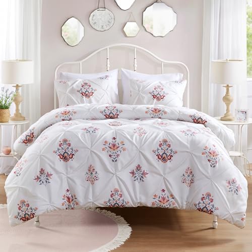 Comfort Spaces Misha Tufted Duvet Cover Set, Full/Queen, 3 Piece, White - image 1