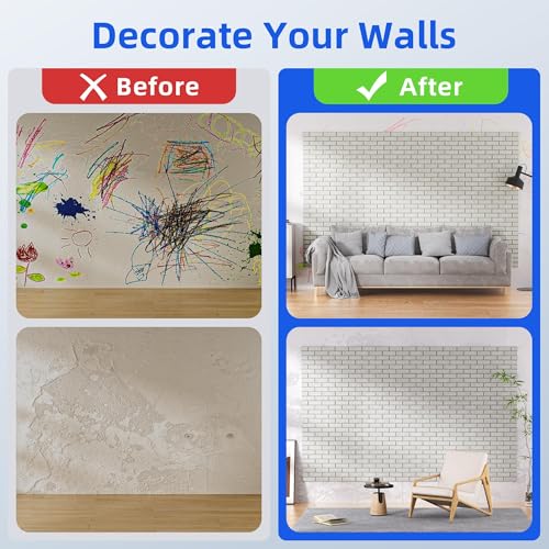 Image of 20 Pack Acoustic Panels with Self Adhesive, 12 inch X 12 inch X 0.4 inch High Density Sound Proof Foam Panels for Walls, Soundproof Wall Panels, Brick Sound Absorbing Panels for Home Studio Office Decor - Ivory