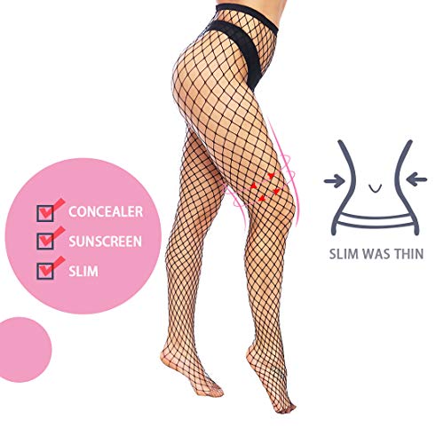 Image of Fishnet Stockings for Women, Black Fishnets Fish Net Stocking High Waist Sexy Tights Pantyhose Mesh Stockings