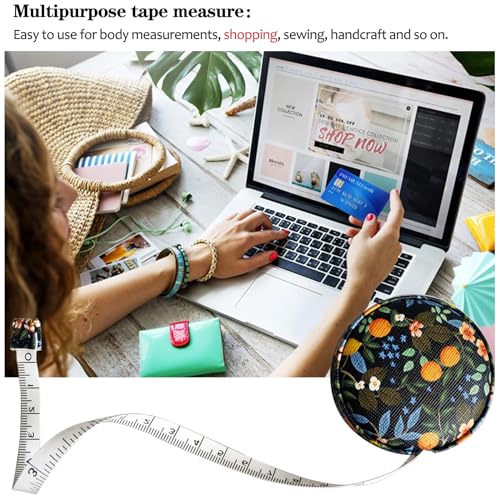 Image of Tape Measure Measuring Tape for Body Tailor Cloth Fabric Sewing Knitting Craft Weight Loss Measurements Retractable 60-inch 1.5 Meter Push Button Dual Sided Tape Measure