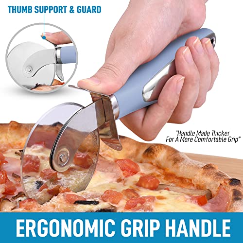 Zulay Kitchen Large Pizza Cutter Wheel - Premium Stainless Steel Pizza Slicer - Easy To Clean & Cut Pizza Wheel - Super Sharp, Non-Slip Handle & Dishwasher Friendly - Lilac #TOP5