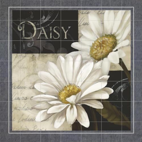 Ceramic Backsplash Tile Mural Floral Flower Kitchen/Bathroom - Daisy -