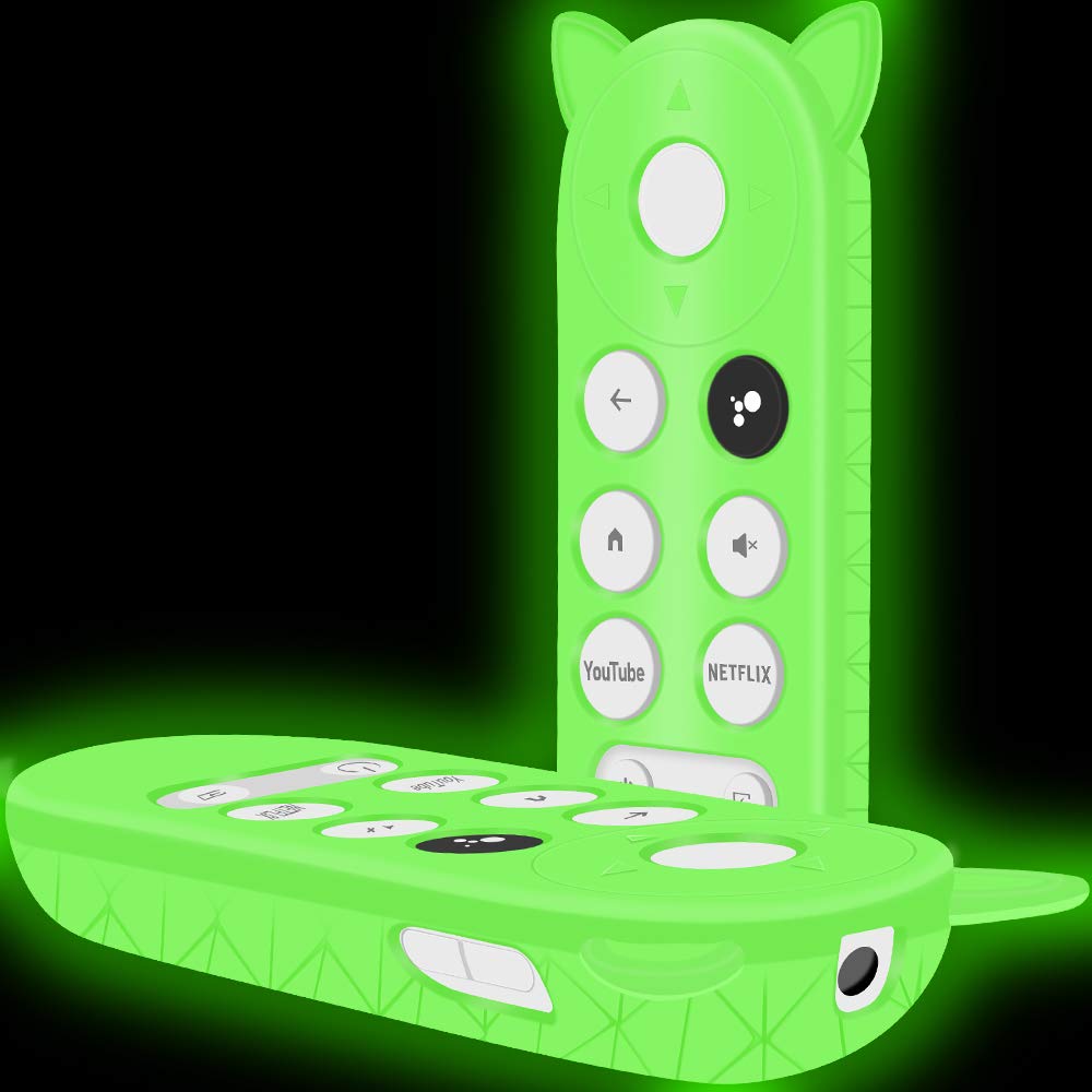 Custodia per Telecomando in Silicone Compatibile Con Google Chromecast 2020 4K / Chromecast 2022 HD TV G9N9N Telecomando Copertura Protettiva Antiurto Con Verde Fluorescente e Cordino