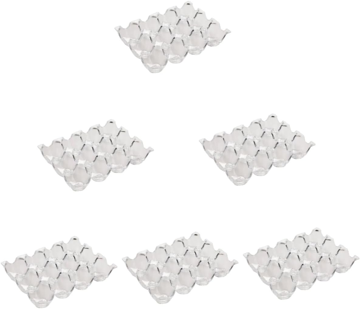 6 Pcs Acrylic Egg Tray Egg Storage Container Clear Organizer Bins Egg Holder Countertop Portable Fridge Kitchen Storage Bins Food Eggs Refrigerator Egg Carton 95