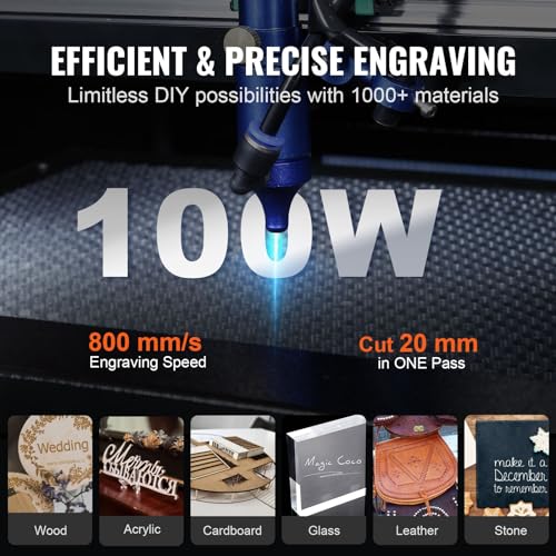 Furvveerr Lasergraveermachine CO2 100W Laser Graveermachine Professionele 0-800 mm/s Werkgebied 900mm x 600mm Met Waterkoeler Van toepassing op Houten Stof Leer Marmer Carving Cut - Afbeelding 3