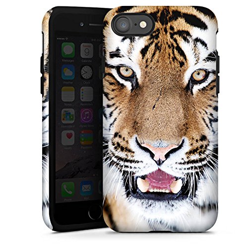 DeinDesign Coque Compatible avec Apple iPhone SE 3 (2022) Coque renforcée Coque Antichoc Tigre Félin Chat