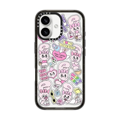 CASETiFY �C���p�N�g iPhone 16 �P�[�X [�X���� / 2.5m�̗����������N���A (MIL�K�i4�{����) / ���C�����X�[�d�ɑΉ�] - You Got This - �N���A �u���b�N