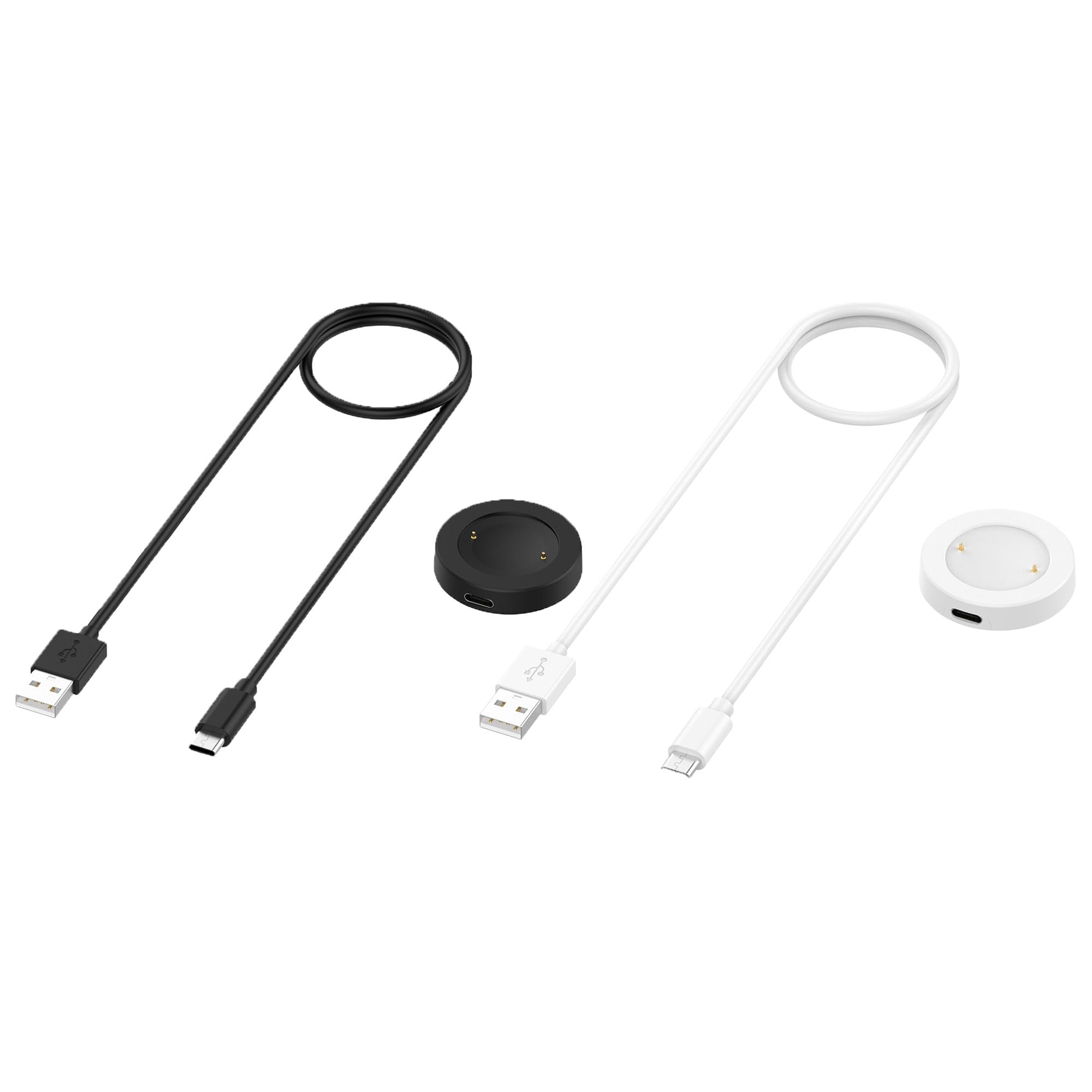 (2 pack)Compatible with Huawei Honor Watch GS4 Split Charging Cable in Black and White Colors,Watch Charger for Huawei Honor Watch GS4 Charger Portable Charger Charging Cable Cord (Black+White)