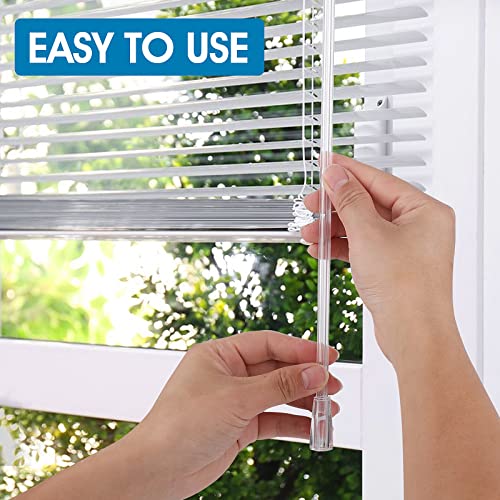 Grevosea 2 Pieces Blind Wand For Window Blinds, Vertical Blinds Replacement Stick Clear Plastic Blind Opener Stick Blind Stick With Hooks And Grips Rod For Vertical & Wood & Cordless Blinds 12 Inches #TOP5