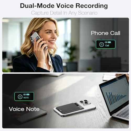 Airpro AI Voice Recorder, Transcribe & Summarize with AI, App Control, 64GB Audio Recorder for Meetings & Calls, Supports 152 Languages, Ultra-Slim Noise Reduction Recorder, Case Included, Gray — view 2