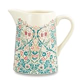 Bring timeless beauty into your home with this ceramic pitcher featuring the classic Blackthorn design by renowned artist John Dearle, a leading figure of the Arts and Crafts movement, This elegant pitcher showcases intricate floral and vine motifs i...