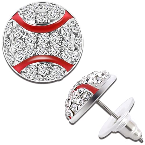 Premium Sparkle Baseball/Softball Earring Stud for Women, Perfect Gifts for Baseball Mom,GameDay,Party, Sport Fans and Birthday w/Nice Gift Box saying 
