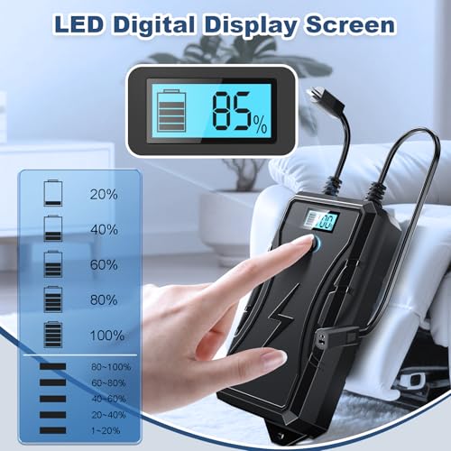 Image of SWANPOW Battery Pack for Reclining Furniture, 2500mAh Universal Recliner Battery Pack Rechargeable with LED Display for 2-Pin Electric Recliner, Sofa, Lift Chair, Couch, Motion Furniture