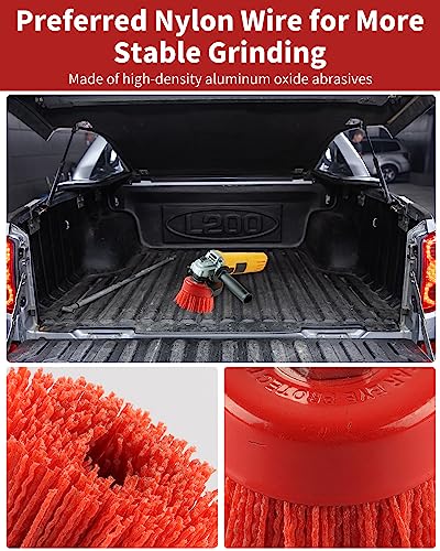 Image of 6 inch Nylon Cup Brush with Mild Abrasive, Wire Cup Brush Quickly Remove Rust