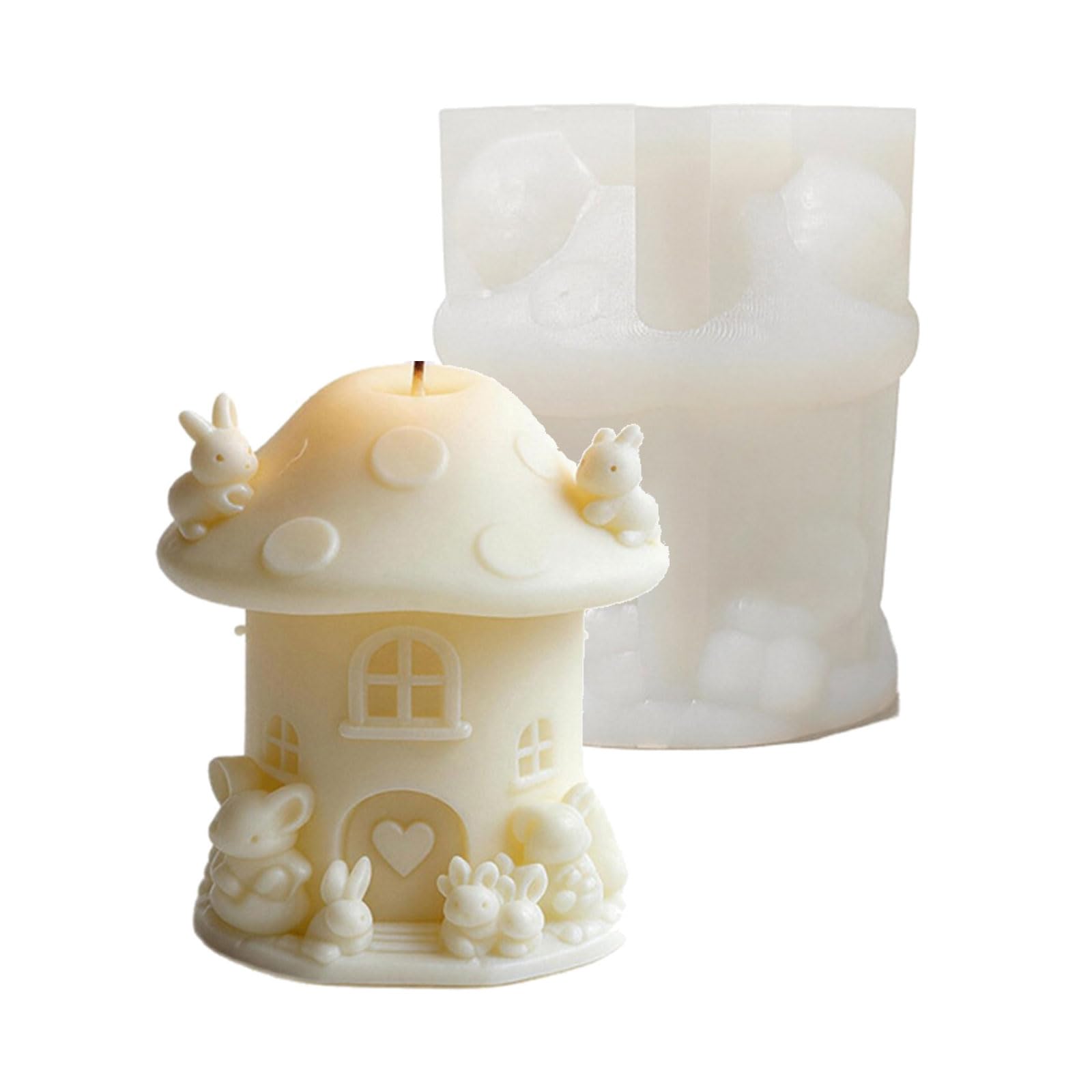 APGLSXY Hare Mushroom House Silicone Mold for Epoxy Resin Soap Chocolate Baking Multipurpose Silicones Soap Making Cast Elastomer