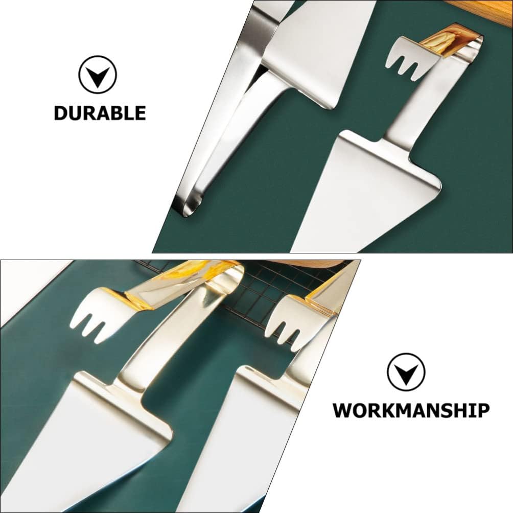 2pcs Stainless Steel Pizza Shovels Cheese Shovels Cake Spatulas Server Cake Holder Transfer Triangular Spade Spatula (Silver)